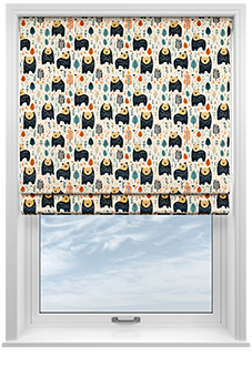 Bear Necessities, Spruce - Motorised Roman Blind